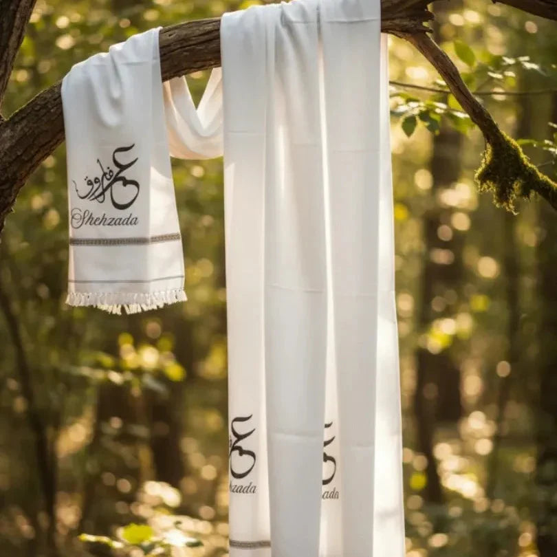 Custom Name Winter White Shawls